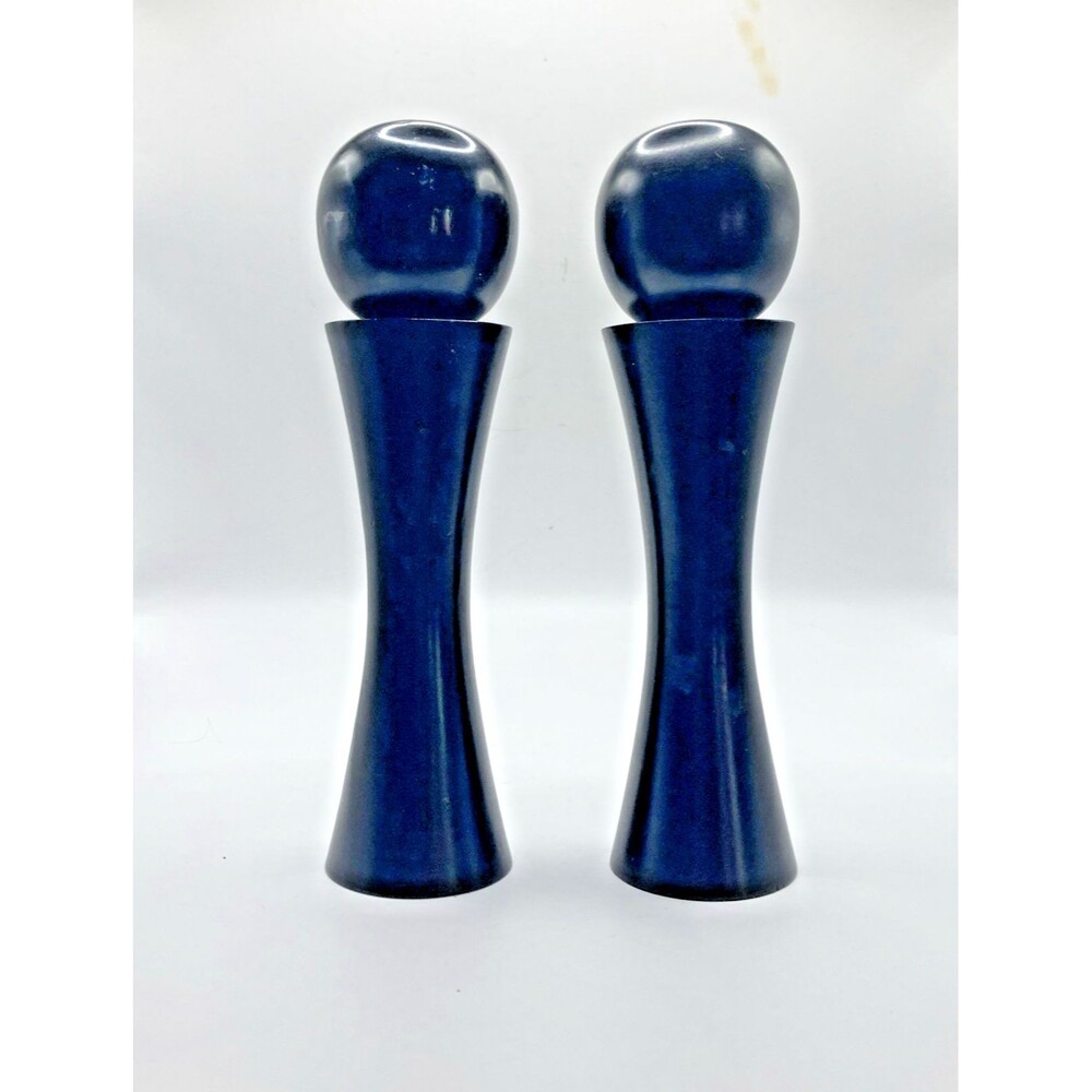 Retro Black Vintage Catalina WOODEN Salt & Pepper Grinder Shaker SET MCM Japan